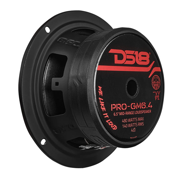 DS18 PRO-GM6.4 Altavoz de rango medio de 6,5" con tapa antipolvo clásica y bobina móvil de 1,5" - 140 vatios Rms 4 ohmios