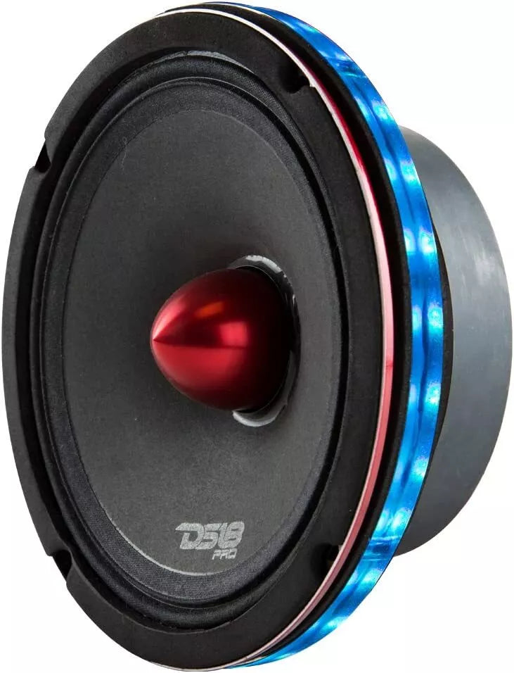 4x DS18 PRO-GM6.4 6.5" Speakers with 4x LED RGB Speaker Rings and Bluetooth RGB Controller