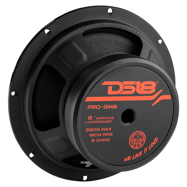 DS18 PRO-GM8 Altavoz de rango medio de 8" con tapa antipolvo clásica y bobina móvil de 1,5" - 190 vatios Rms 8 ohmios