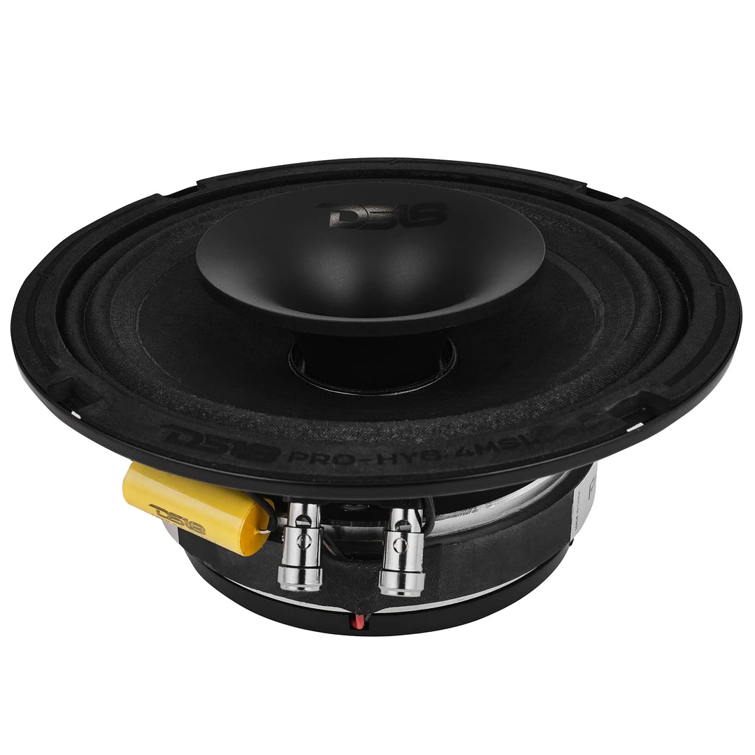 DS18 PRO-HY6.4MSL Altavoz de 2 vías de montaje superficial de 6,5" con bobina móvil de 1,5" y controlador de compresión incorporado - 150 vatios Rms 4 ohmios