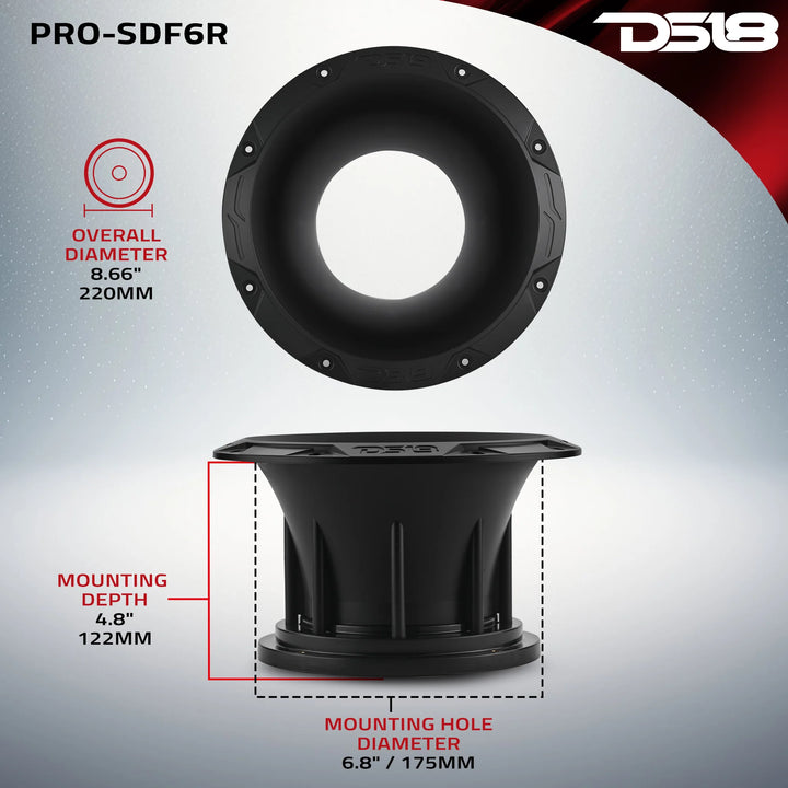 DS18 Bolt-On Horn Diffuser with 6.5” Sealed Back Loudspeaker - 300 Watts Rms 8-ohm