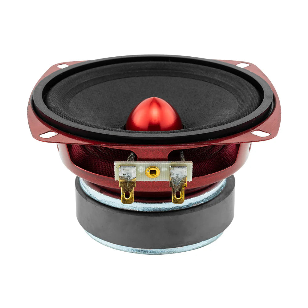 DS18 PRO-X4.4BM Altavoz de rango medio de 4" con bala de aluminio rojo y bobina móvil de 1" - 100 vatios Rms 4 ohmios