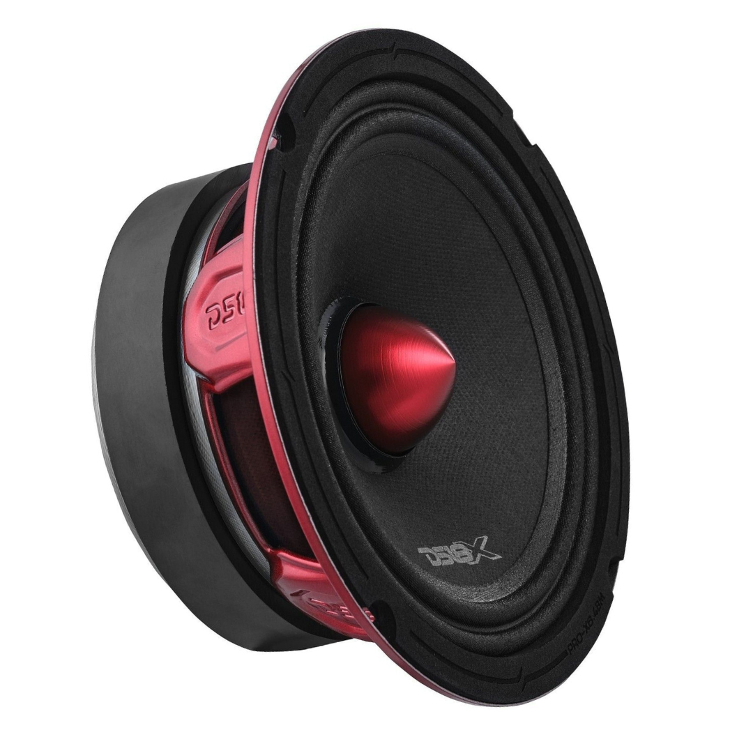 DS18 PRO-X6.4BM Altavoz de rango medio de 6,5" con bala de aluminio rojo y bobina móvil de 1,5" - 250 vatios Rms 4 ohmios
