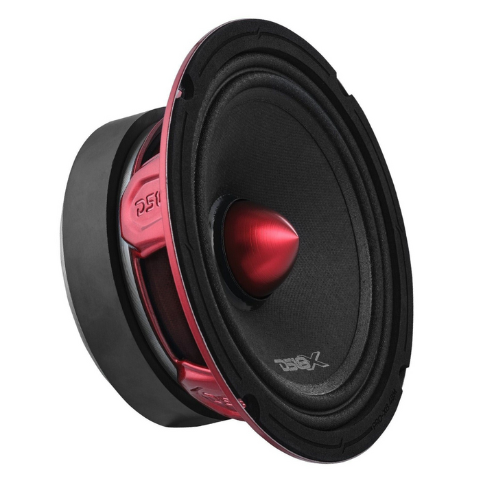 DS18 PRO-X6.4BM Altavoz de rango medio de 6,5" con bala de aluminio rojo y bobina móvil de 1,5" - 250 vatios Rms 4 ohmios