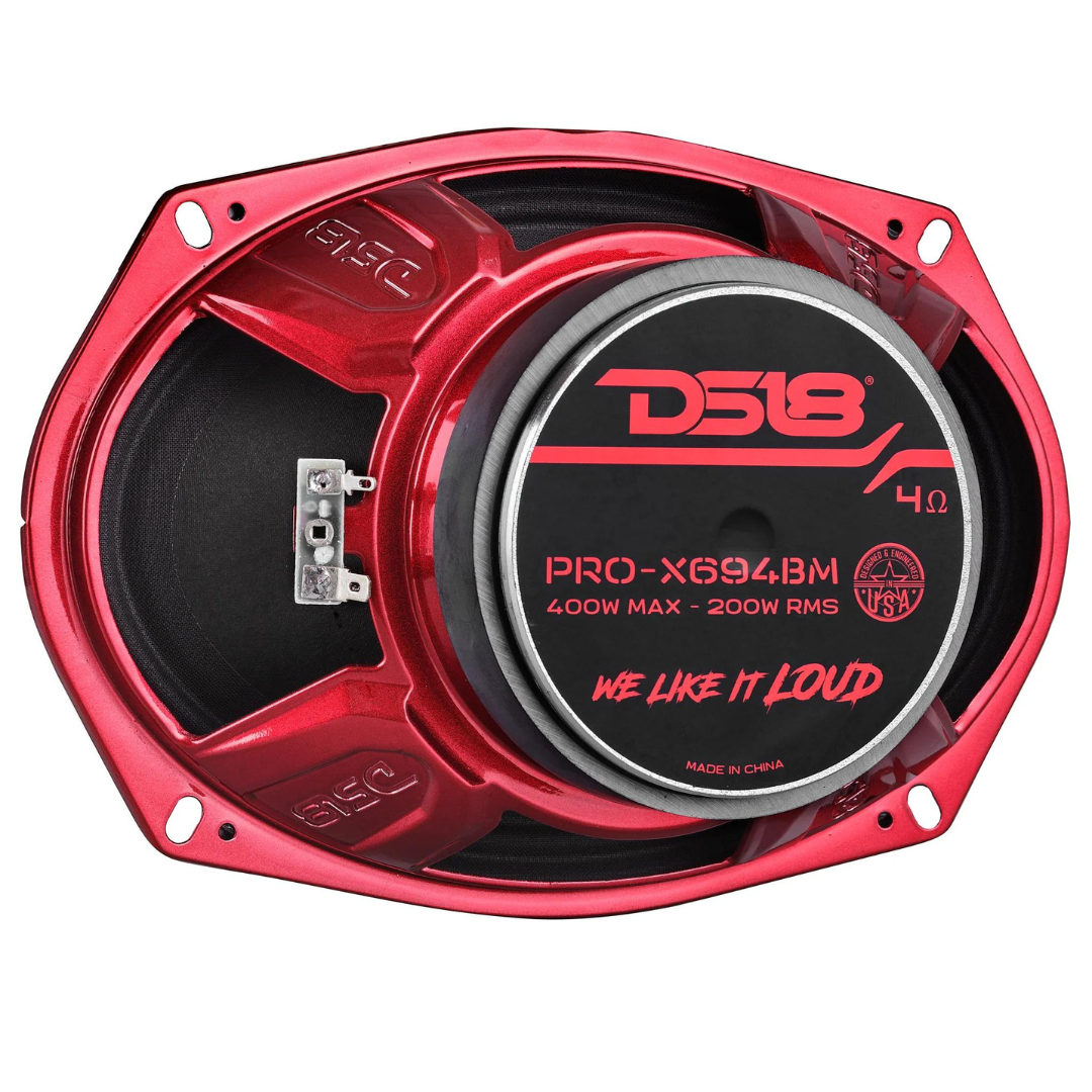 DS18 PRO-X694BM Altavoz de rango medio de 6x9" con bala de aluminio y bobina móvil de 1,5" - 200 vatios Rms 4 ohmios