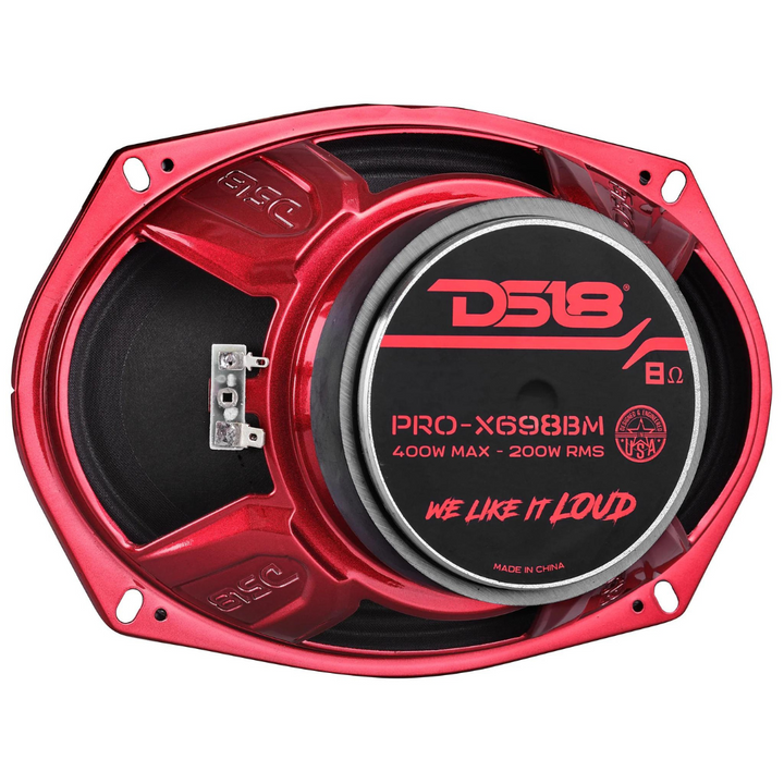 DS18 PRO-X698BM Altavoz de rango medio de 6x9" con bala de aluminio y bobina móvil de 1,5" - 200 vatios Rms 8 ohmios