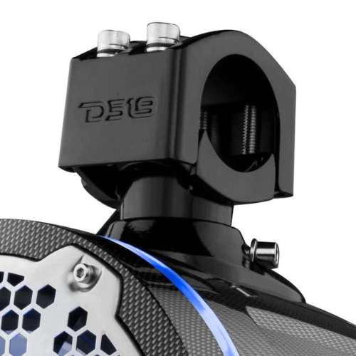 Tubo ajustable de 2" para montaje en cama universal - DS18 4 parlantes tipo torre de fibra de carbono CF-X8TP de 8" con amplificador G3600.4D y kit de cableado de amplificador