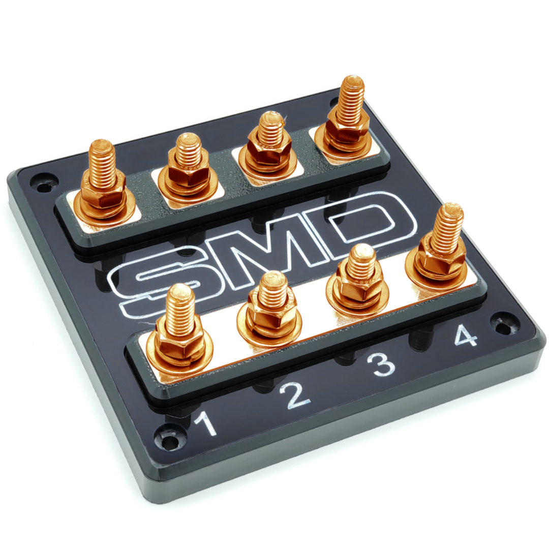 SMD Quad 4 Slot ANL Fuse Block with 100% Oxygen-free Copper Hardware and Clear Acrylic Cover - Made In the USA
