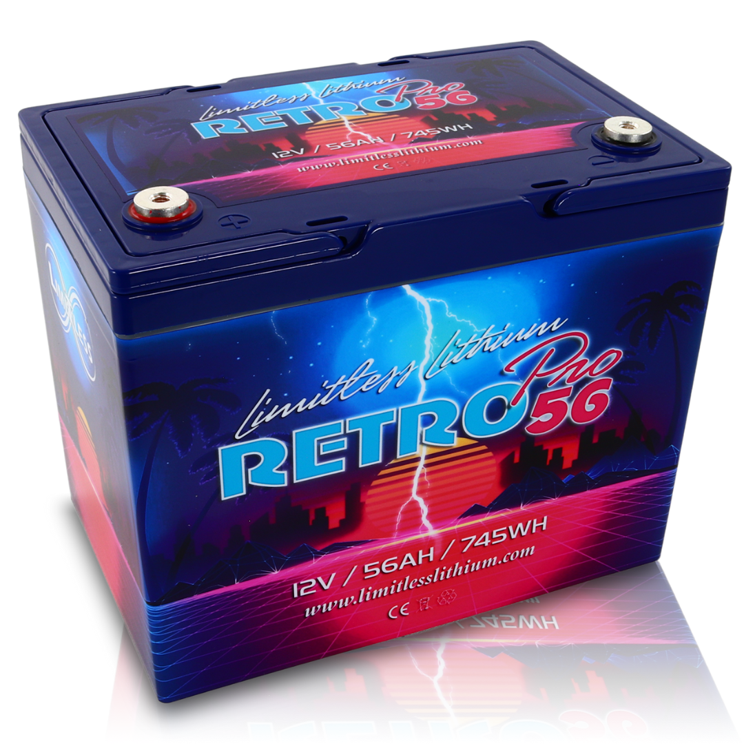 Batería de audio para automóvil de litio para debajo del capó Limitless RP24-56AH Retro Pro 56 - 9000 - 13000 vatios Rms | 56Ah