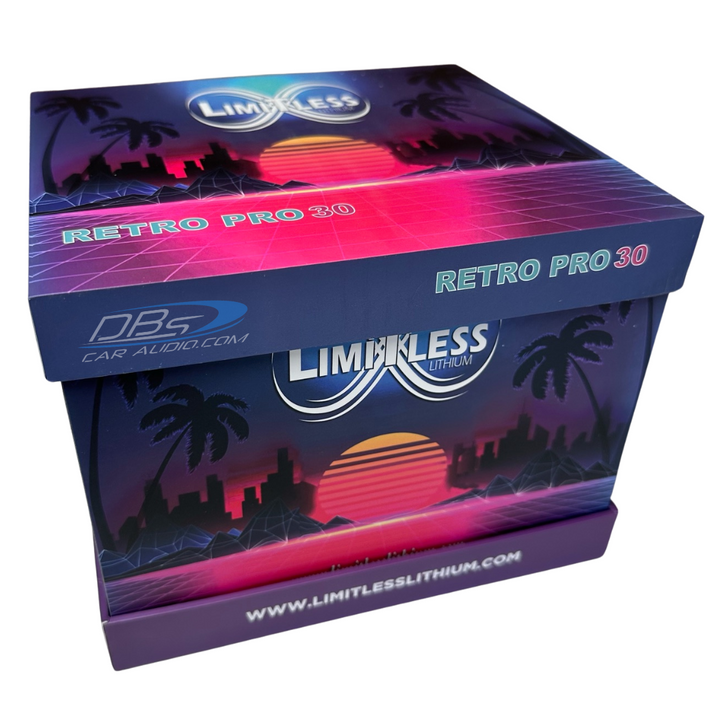Limitless RP30-30AH Retro Pro 30 Underhood Lithium Car Audio Battery with Maintainer - 6,000 - 8,000 Watts Rms | 30Ah