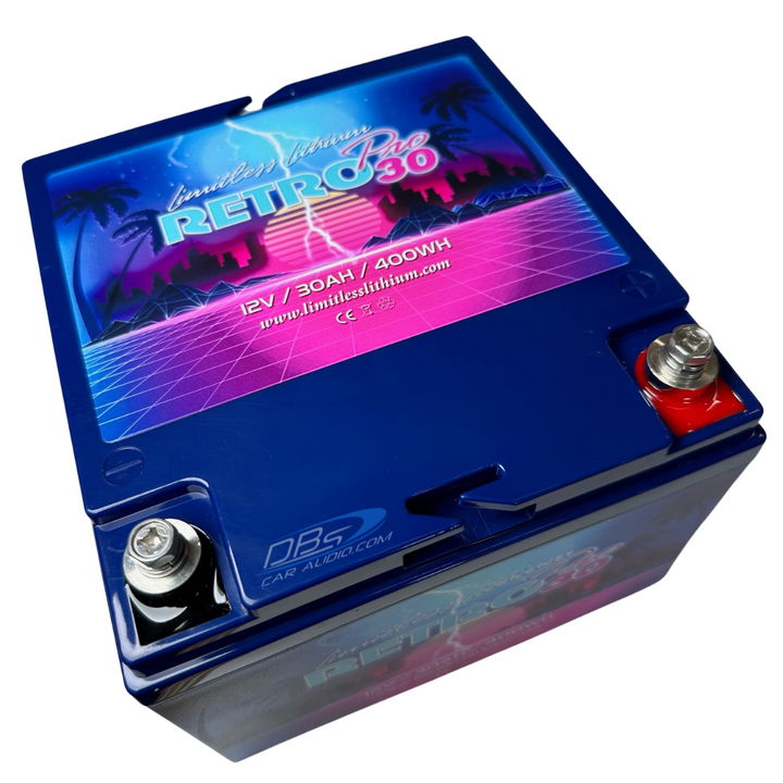 Limitless RP30-30AH Retro Pro 30 Lithium Car Audio Battery with Maintainer - 6,000 - 8,000 Watts Rms | 30Ah