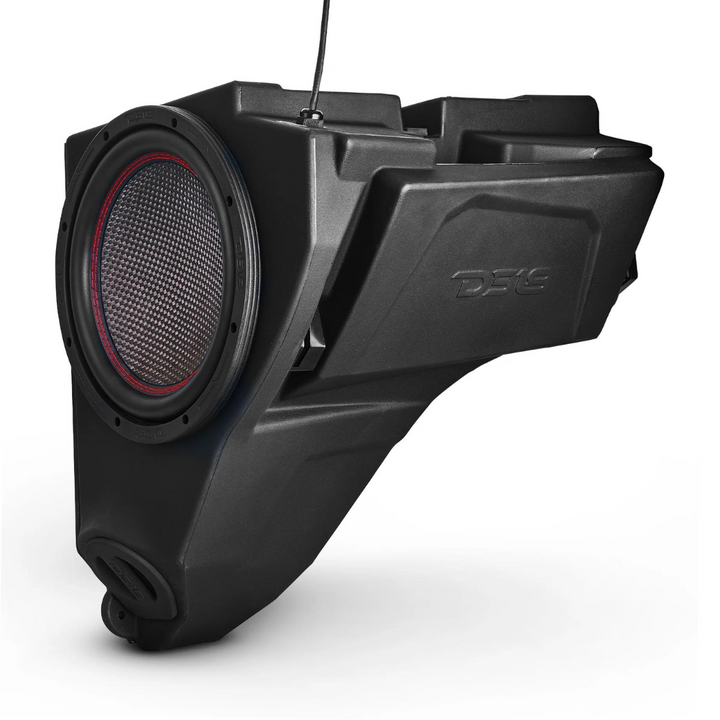 2014-2022 Polaris RZR Glove Box 10" Subwoofer Enclosure with Carbon Fiber Subwoofer - 600 Watts Rms 2-ohm