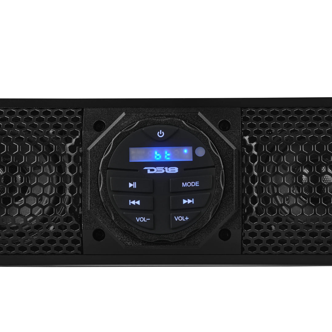 DS18 37" Marine Sound Bar with Built-in Amplifier and Bluetooth Connectivity - 200 Watts Rms 10 Speaker System