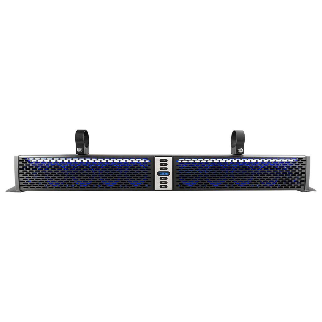 DS18 SBAR35BT Barra de sonido marina amplificada de 35" con Bluetooth incorporado y luces LED RGB - Sistema de 10 altavoces de 200 vatios Rms