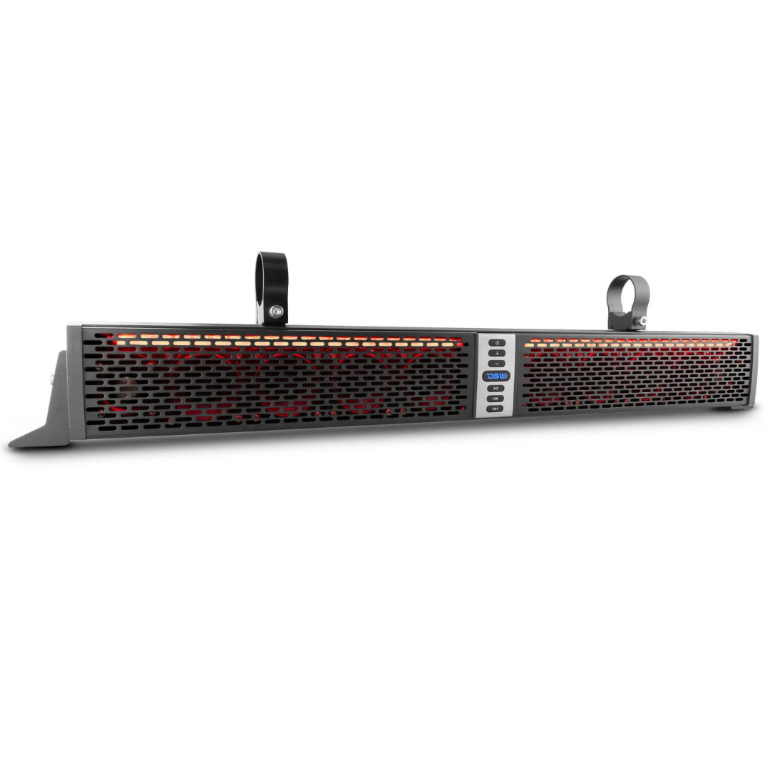 DS18 SBAR35BT 35" Amplified Marine Sound Bar with Built-in Bluetooth and RGB LED Lights - 200 Watts Rms 10 Speaker System