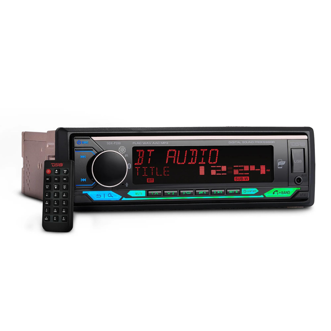 DS18 SDX-P200 Single Din High Power Digital Media Receiver with Built-in DSP, Bluetooth, Aux Input and USB - 4x 60 Watts Rms