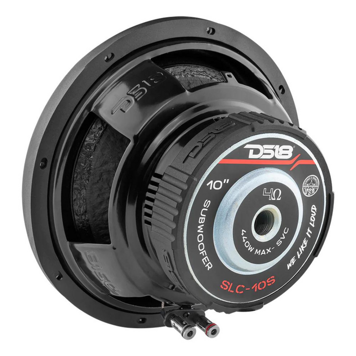 Subwoofer DS18 SLC-10S de 10" con bobina móvil de aluminio de 2" - 220 vatios Rms 4 ohmios SVC