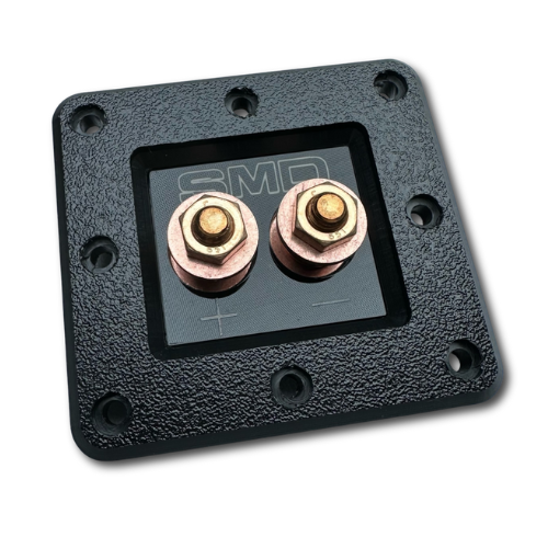 SMD 1-Channel Speaker Box Terminal Plate with 100% Oxygen-free Copper Hardware and Black Acrylic Bezel