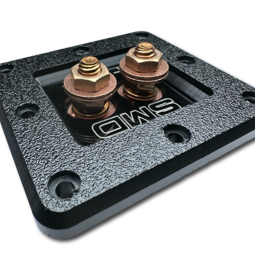 SMD 1-Channel Speaker Box Terminal Plate with 100% Oxygen-free Copper Hardware and Black Acrylic Bezel