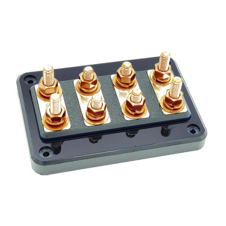 Bloque de distribución de terminales de subwoofer SMD DCL 4.2 de 4 ranuras con hardware de cobre 100% libre de oxígeno y cubierta acrílica transparente