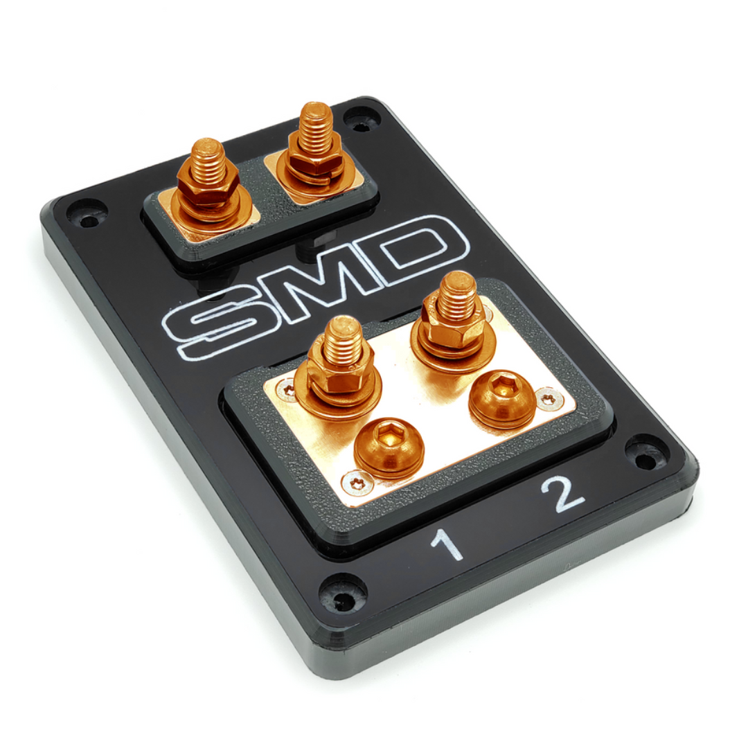 SMD Double XL 2 Slot ANL Fuse Block with 100% Oxygen-free Copper Hardware and Clear Acrylic Cover - Made In the USA