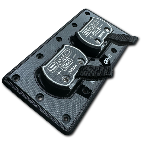 SMD QR-2 2-Channel Quick Release Speaker Box Terminal with High-Strength Neodymium Magnets and Black Pull Straps