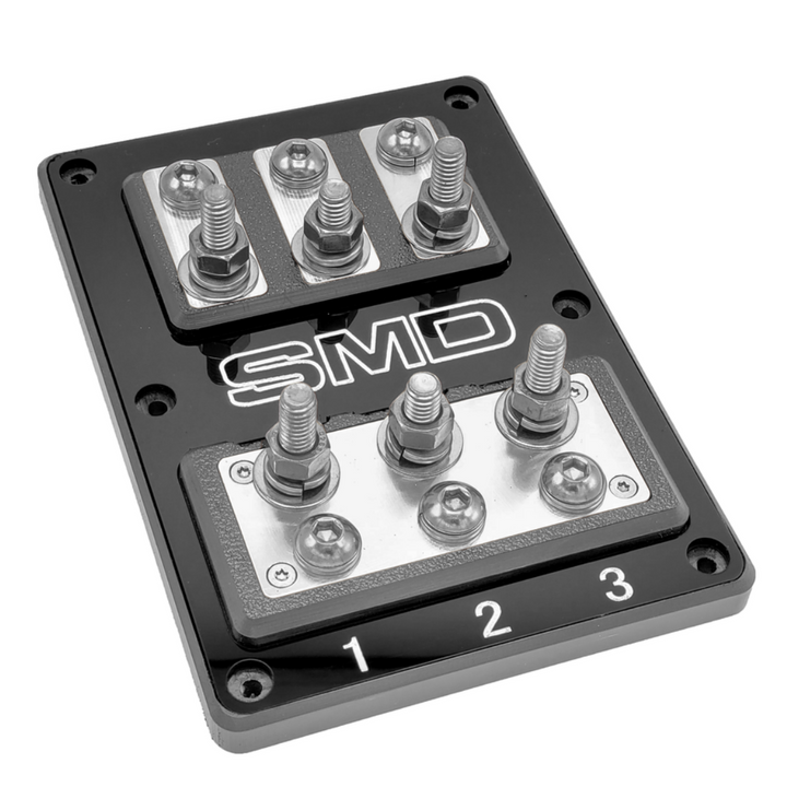 SMD Triple XL2 3 Slot ANL Fuse Block with Stainless Steel / Aluminum Hardware and Clear Acrylic Cover - Made In the USA