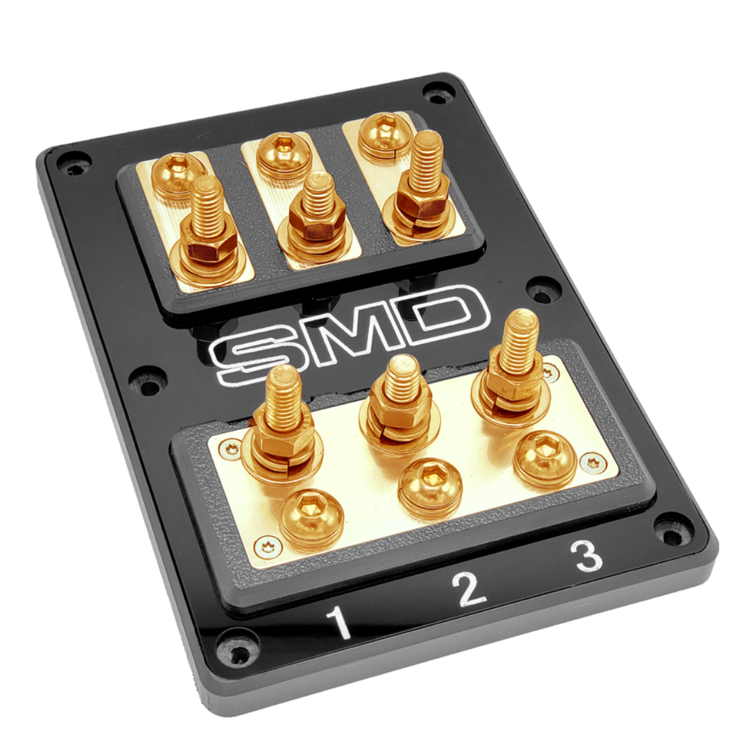 SMD Triple XL2 3 Slot ANL Fuse Block with 100% Oxygen-free Copper Hardware and Clear Acrylic Cover - Made In the USA