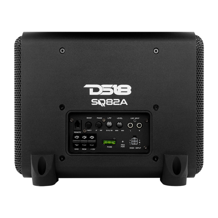 DS18 SQ82A Amplified Aluminum Enclosure with 8" Subwoofer and Passive Radiator - 300 Watts Rms 2-ohm