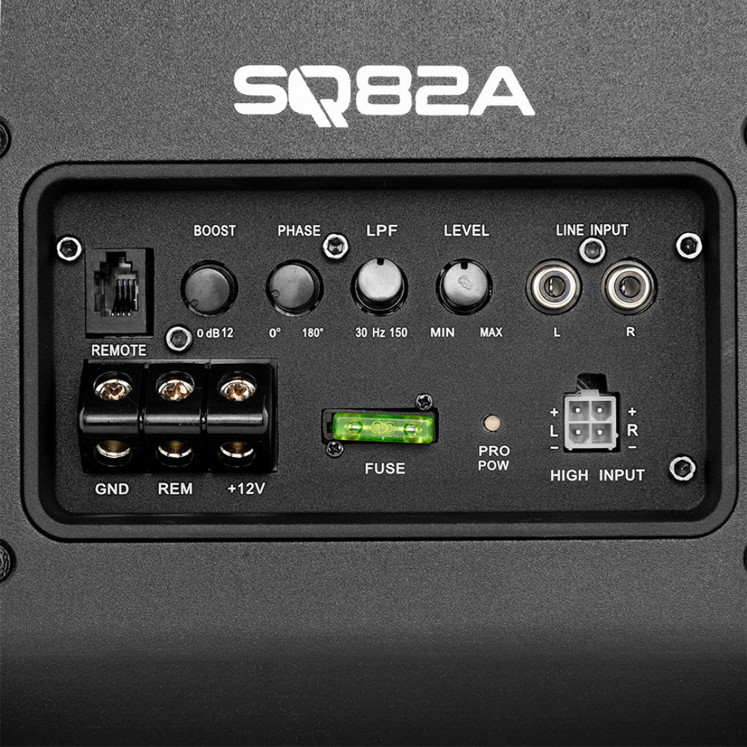 DS18 SQ82A Amplified Aluminum Enclosure with 8" Subwoofer and Passive Radiator - 300 Watts Rms 2-ohm