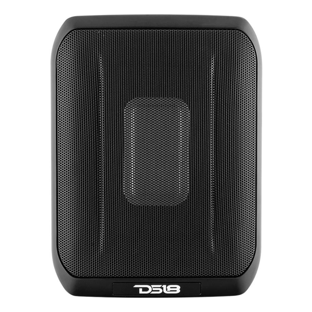 DS18 SQBASS68 Amplified 6x8" UnderSeat Subwoofer Enclosure with Wired Bass Knob - 150 Watts Rms 2-ohm