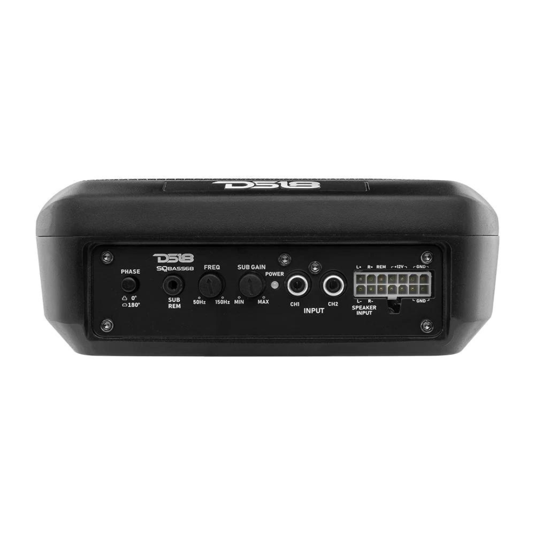 DS18 SQBASS68 Caja de subwoofer amplificada para debajo del asiento de 6x8" con perilla de graves con cable - 150 vatios Rms 2 ohmios