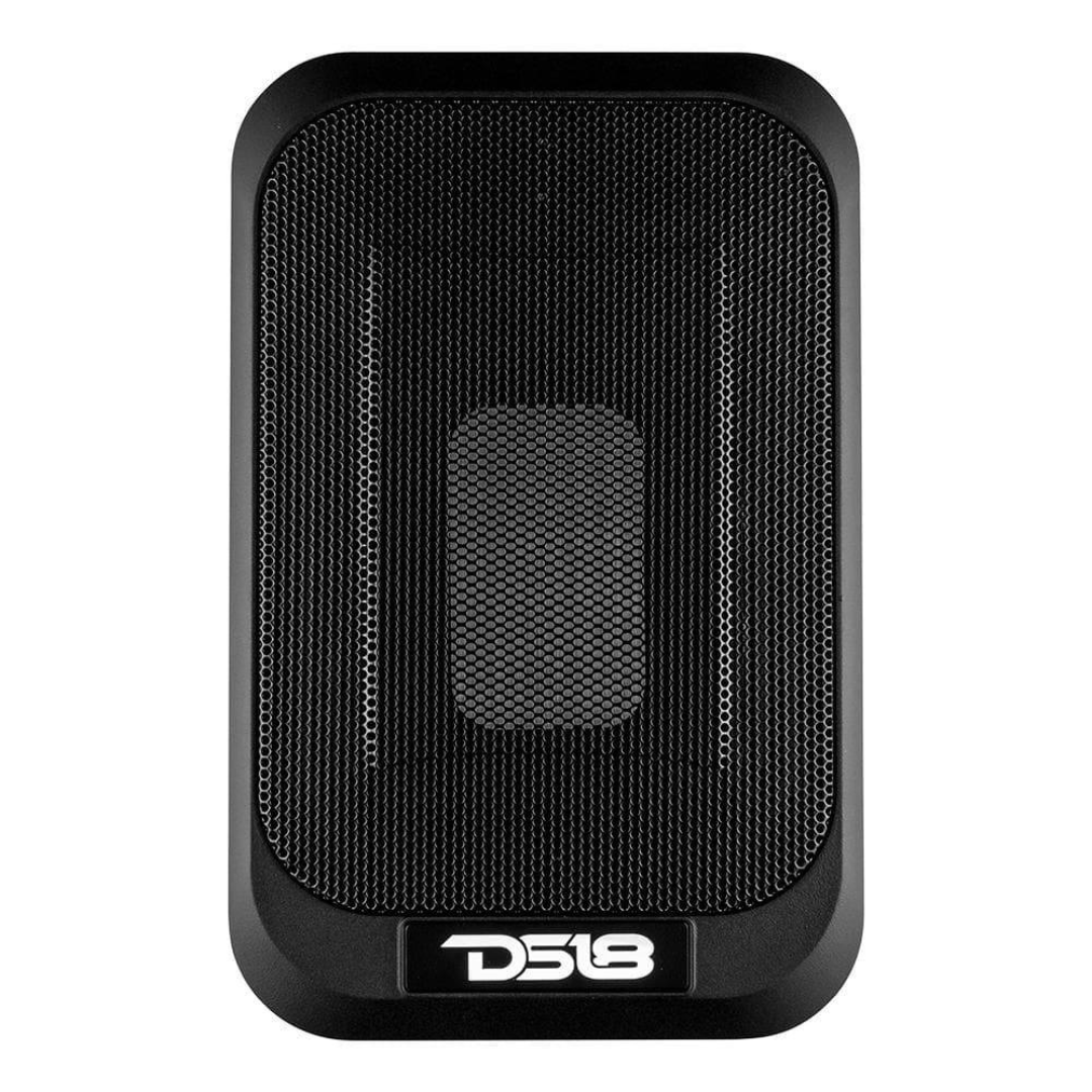 Caja para subwoofer debajo del asiento amplificada DS18 SQBASSx2 de 7x9" con un radiador de 4x6 - 230 vatios Rms 2 ohmios