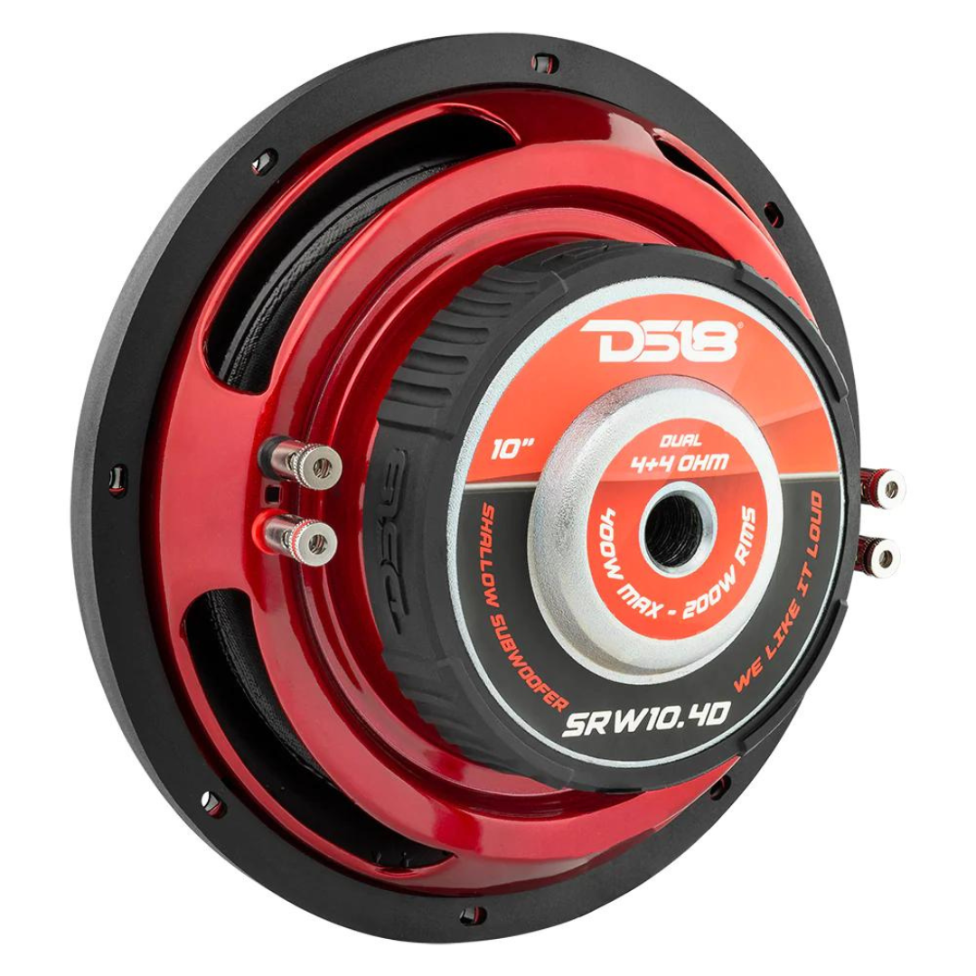 DS18 SRW10.4D Subwoofer de 10" de montaje superficial con bobina móvil de aluminio de 2" - 200 vatios Rms 4 ohmios DVC