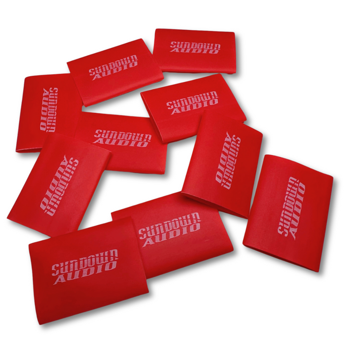 1/0 Gauge Sundown Audio Red Protective Heat Shrink Tubing - 10 Pieces