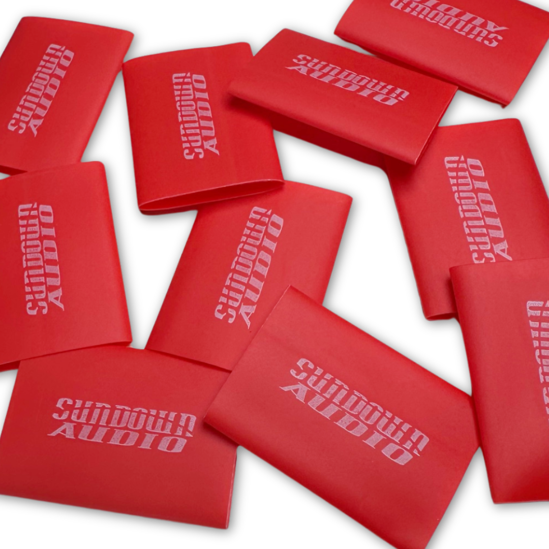 1/0 Gauge Sundown Audio Red Protective Heat Shrink Tubing - 10 Pieces