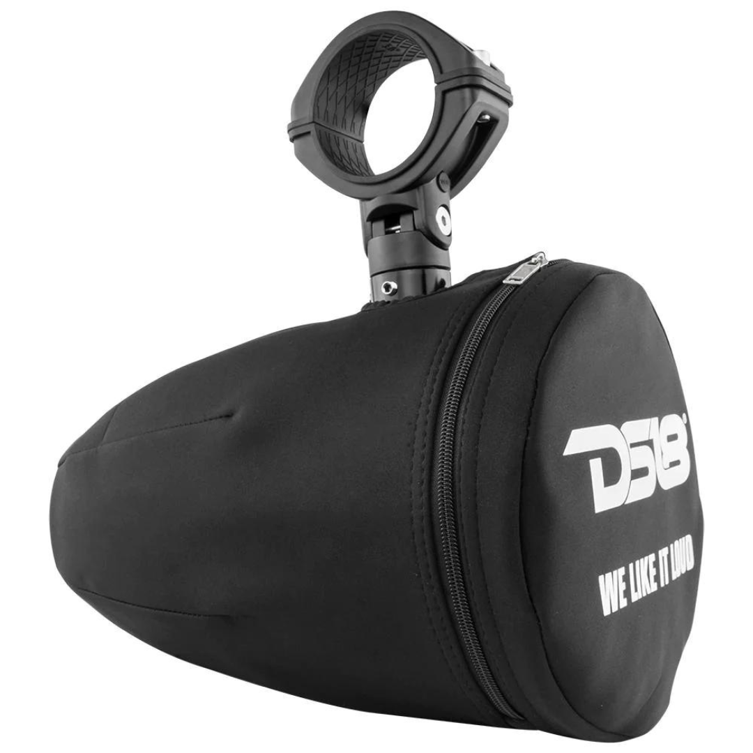 DS18 TPC8 Cubiertas para cápsulas de altavoz de torre resistentes al agua de 8" en color negro - Se adapta a las torres NXL-X y CF-X