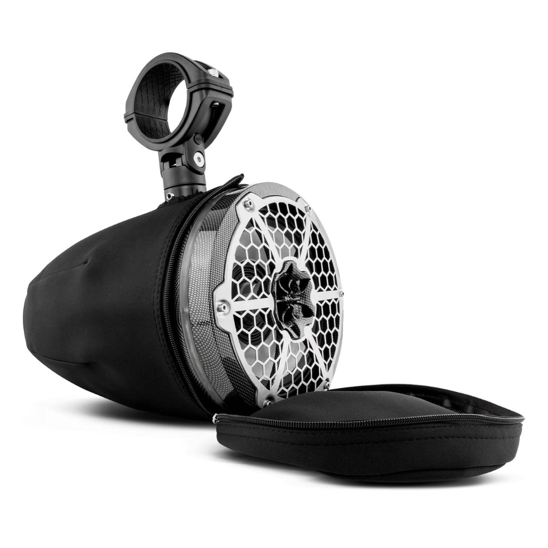 DS18 TPC8 Cubiertas para cápsulas de altavoz de torre resistentes al agua de 8" en color negro - Se adapta a las torres NXL-X y CF-X