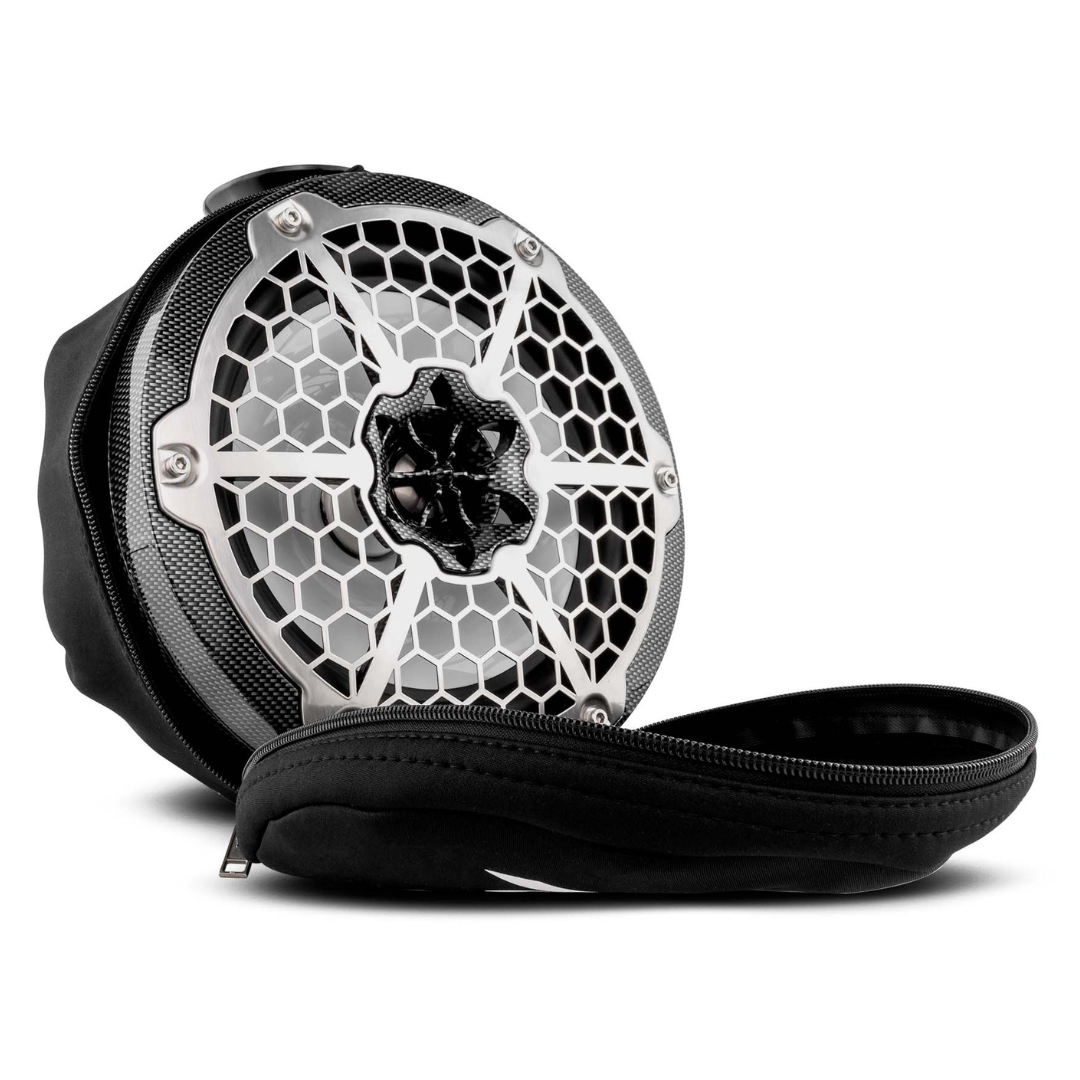 DS18 TPC8S Cubiertas para cápsulas de altavoz de torre resistentes al agua de 8" en color negro - Se adapta a las torres NXL-PS y CF-PS