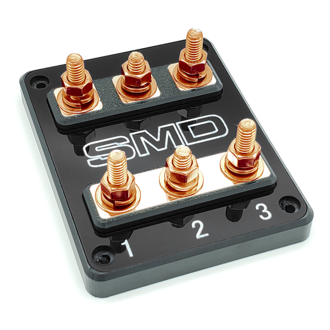 SMD Triple 3 Slot ANL Fuse Block with 100% Oxygen-free Copper Hardware and Clear Acrylic Cover - Made In the USA
