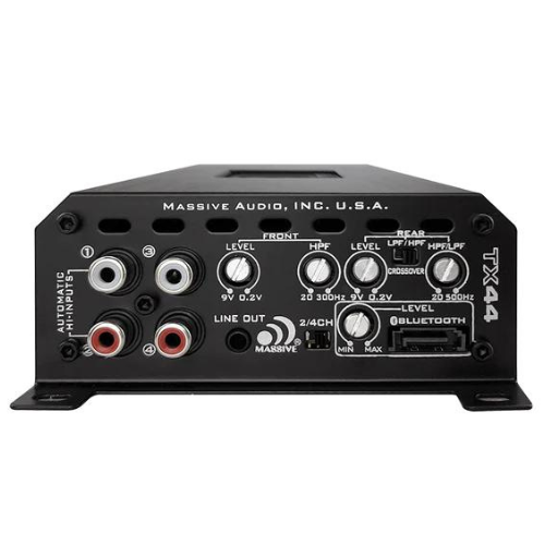 Massive Audio TX44 4-Channel Class D Marine Full-Range Amplifier - 4 x 120 Watts Rms @ 4-ohm
