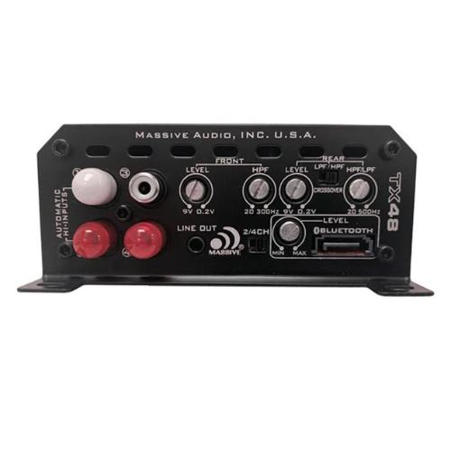 Massive Audio TX48 4-Channel Class D Marine Full-Range Amplifier - 4 x 200 Watts Rms @ 4-ohm