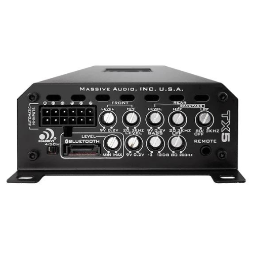 Massive Audio TX5 5-Channel Class D Marine Full-Range Amplifier - 4 x 120 Watts Rms @ 4-ohm + 600 Watt Rms @ 2-ohm