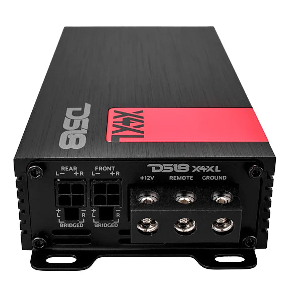 DS18 X4XL 1800W Max 4-Channel Amplifier - 4 x 120 Watts Rms @ 4-ohm