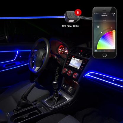 XKGlow XK-FO-ADV LED 12 Foot Fiber Optic Interior Light Kit with Bluetooth Control