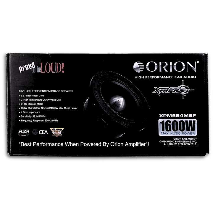 Orion XPM654MBF 6.5" Mid-Bass Loudspeakers - 400 Watts Rms 4-ohm