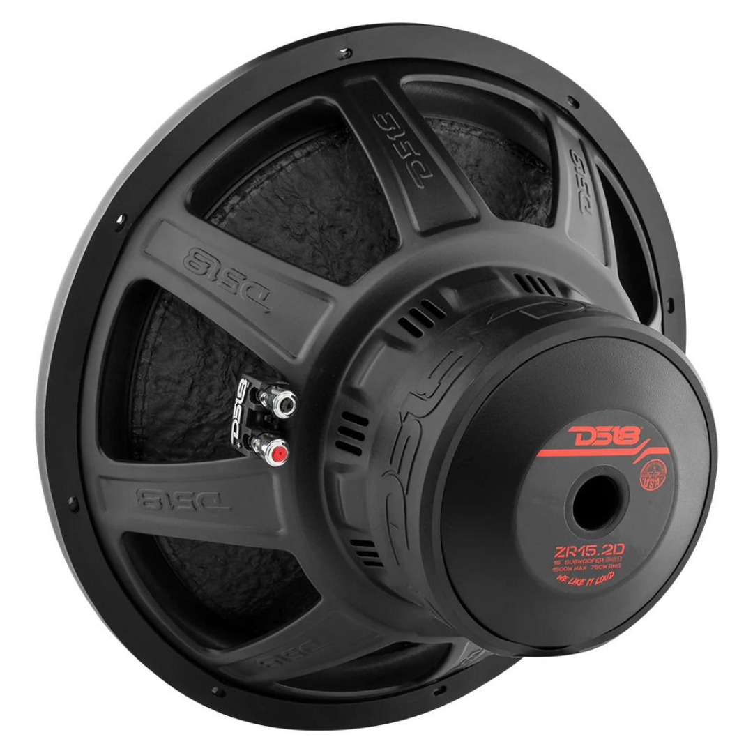 Subwoofer DS18 ZR15.4D de 15" con bobina móvil de aluminio de 2,5" - 750 vatios Rms 4 ohmios DVC