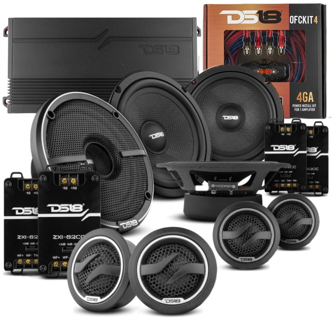 2006-2020 Honda Civic - DS18 ZXI Series Component Speakers with Tweeters, Crossovers, Amplifier and Amp Kit