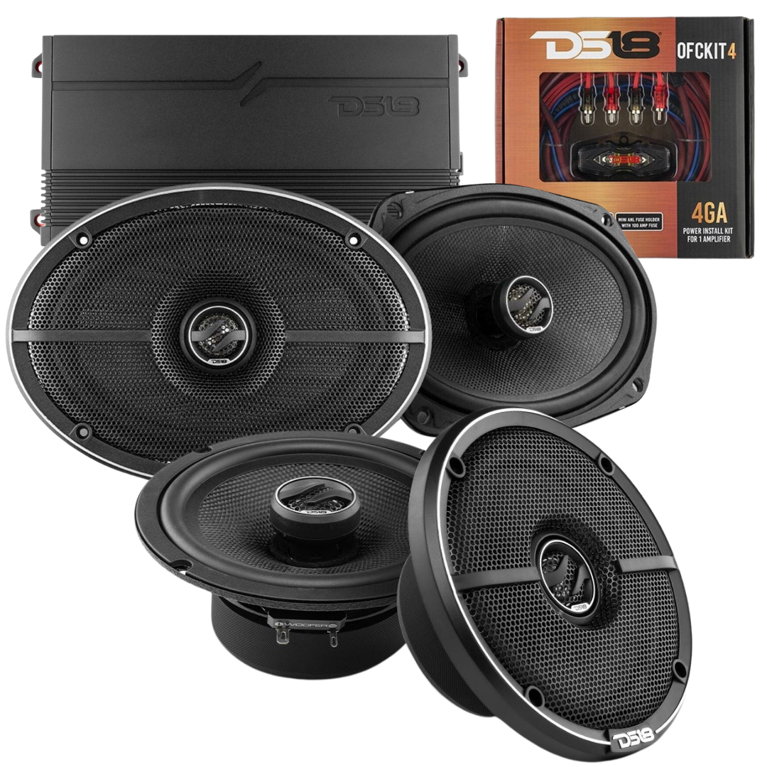 Chevy Tahoe o Suburban 2015-2020 - Paquete de altavoces serie DS18 ZXI con amplificador y kit de amplificador