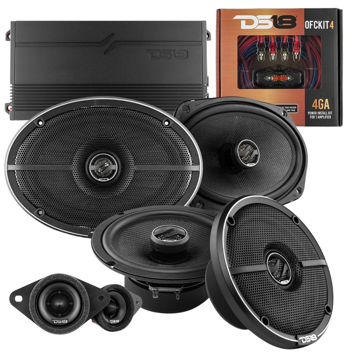 2005-2021 Toyota Tacoma Double and Access Cab - DS18 ZXI Series Speaker Package with Dash Tweeters, Amplifier and Amp Kit